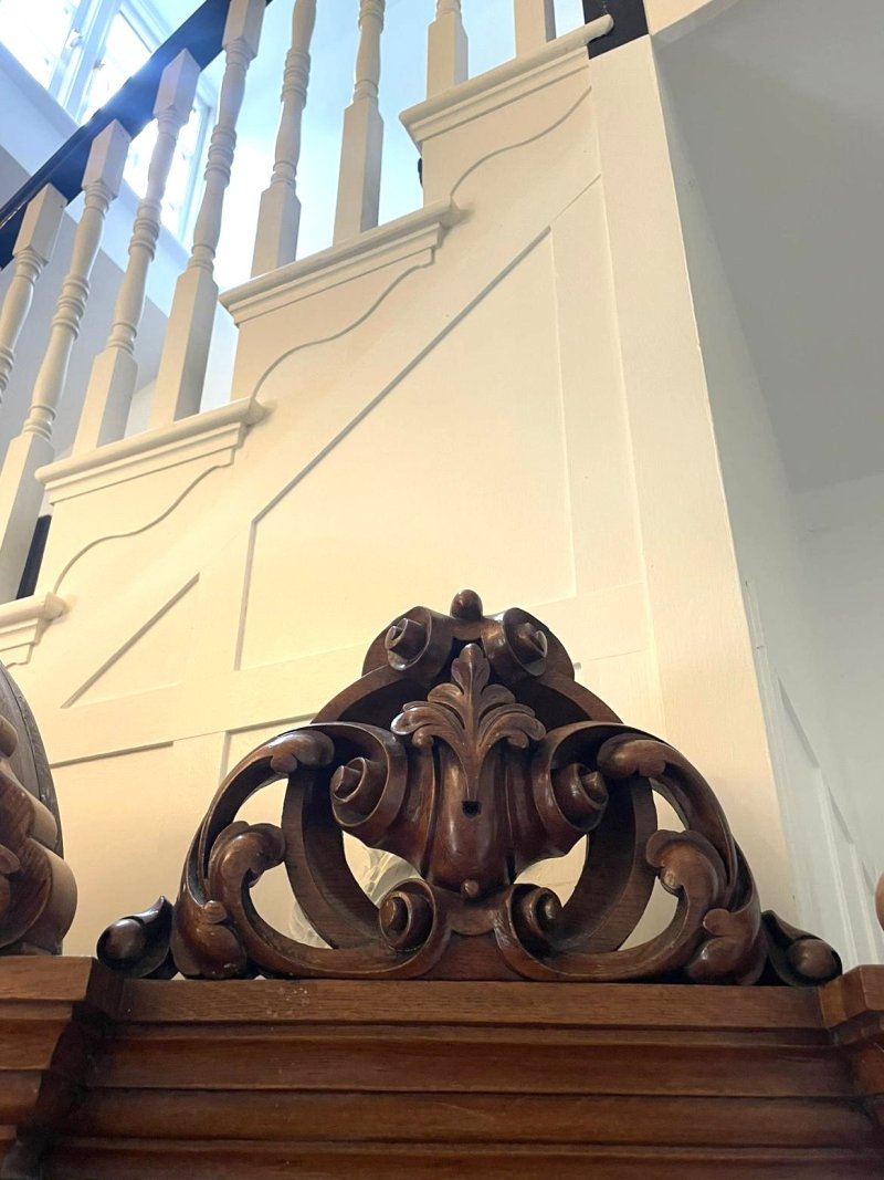 Majestic Antique Victorian Carved Oak Mirror Backed Sideboard - Image 16